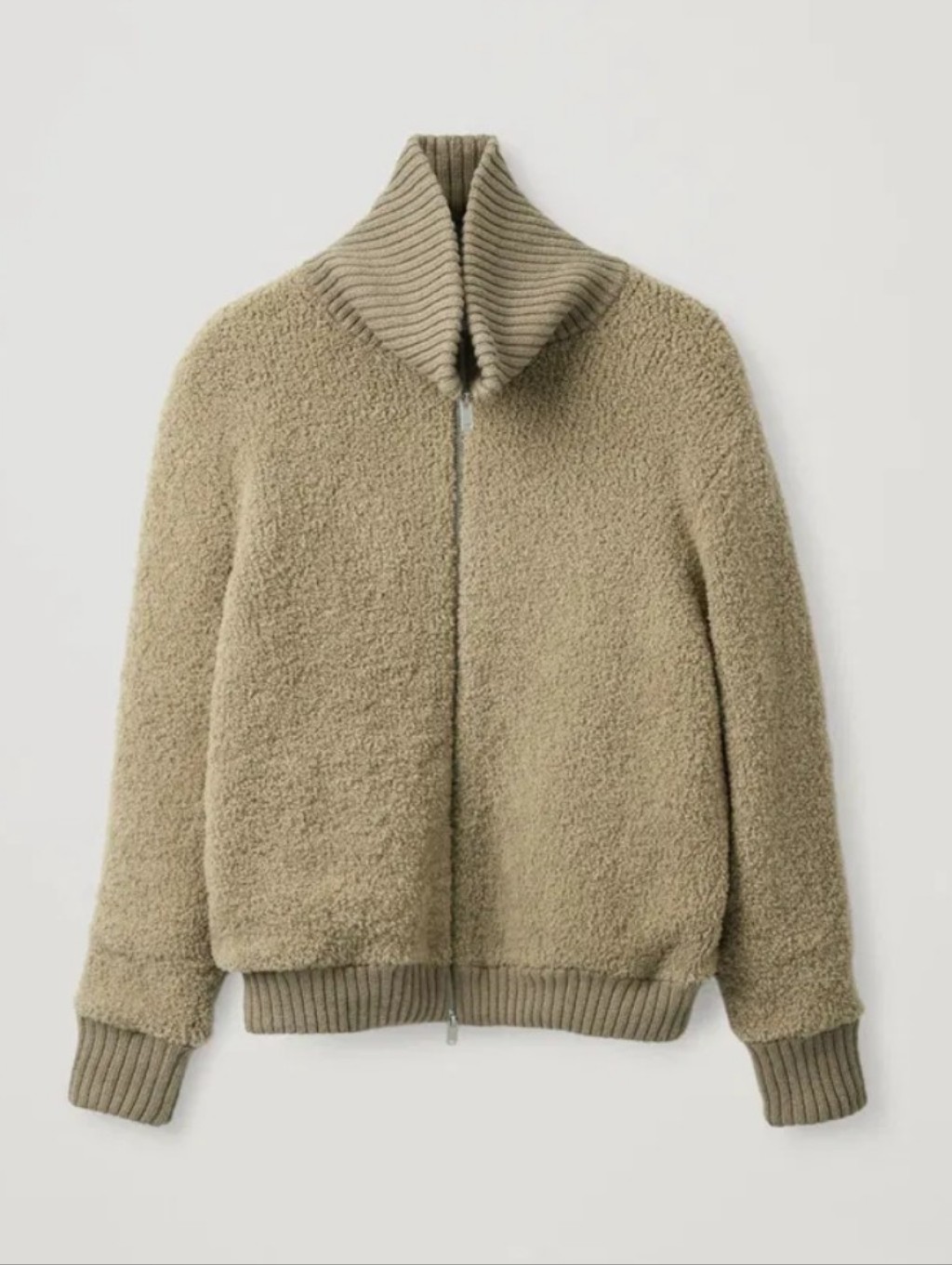 Cos Fleece Wool Zip-Up Jacket